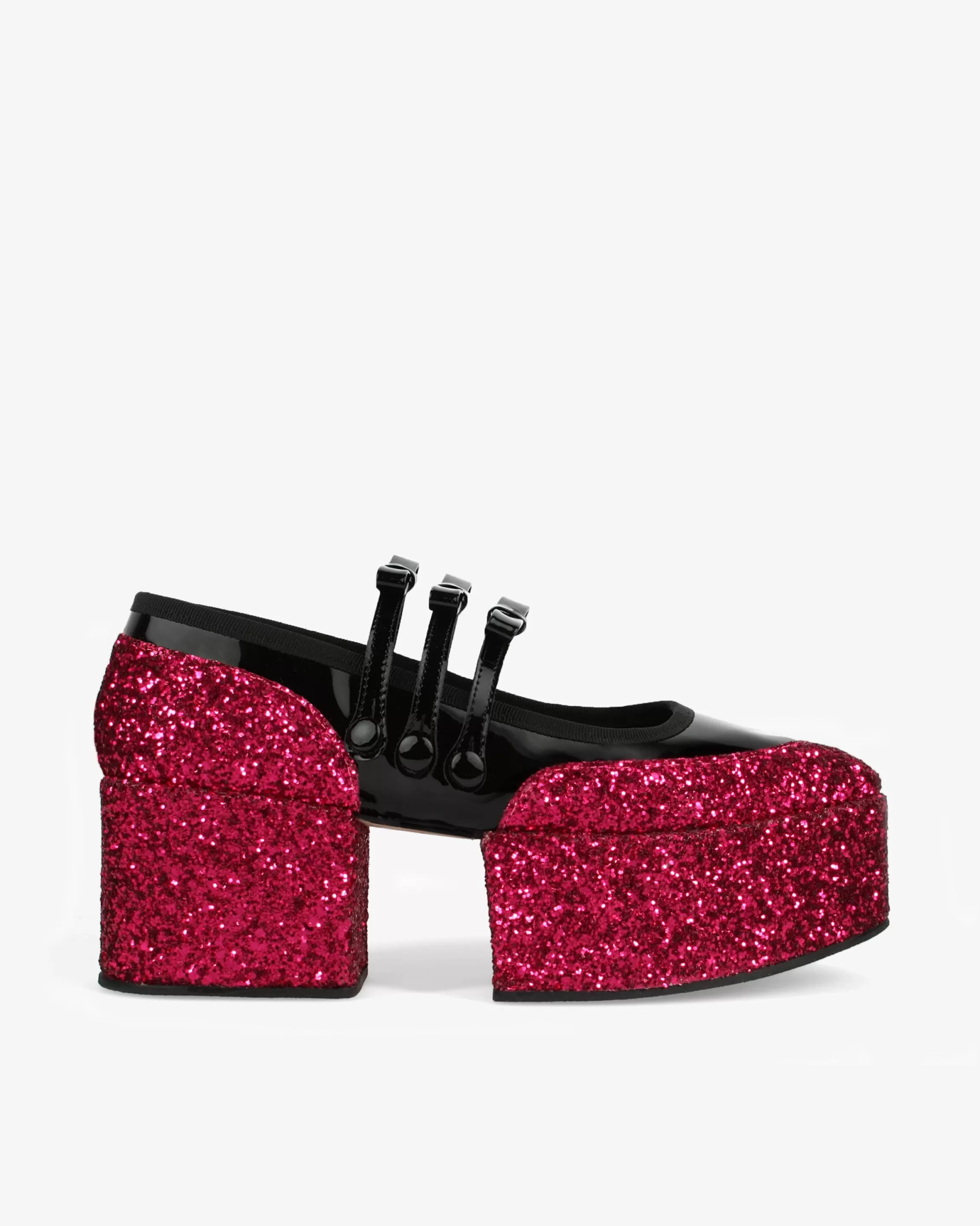 Shop X NOIR KEI NINOMIYA - GLITTER PLATFORM MARY JANES Women Plateform shoes | Mary Janes